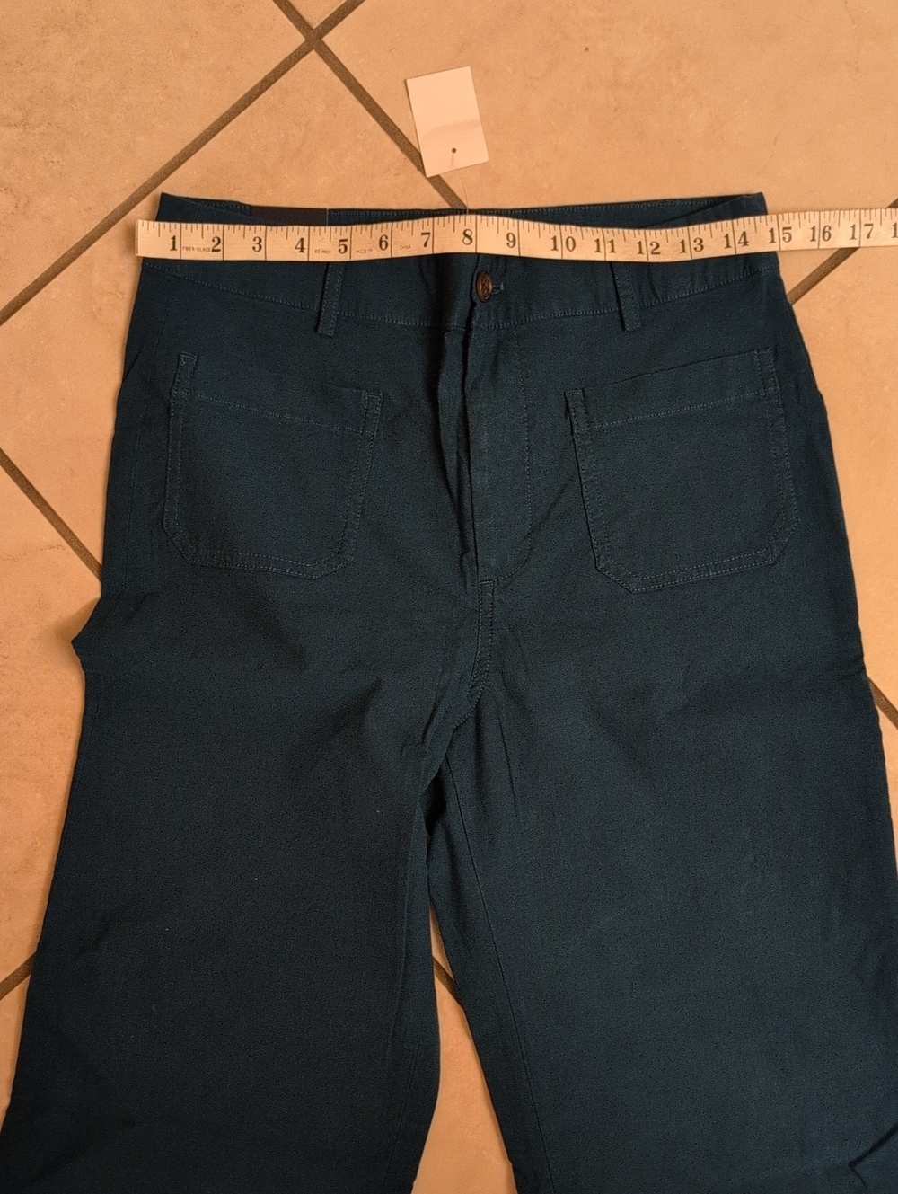 NWT J. Crew Tall Lizzie Wide-leg Pant Patch Pocket Seaport Blue Teal Size 28T - Picture 7 of 10